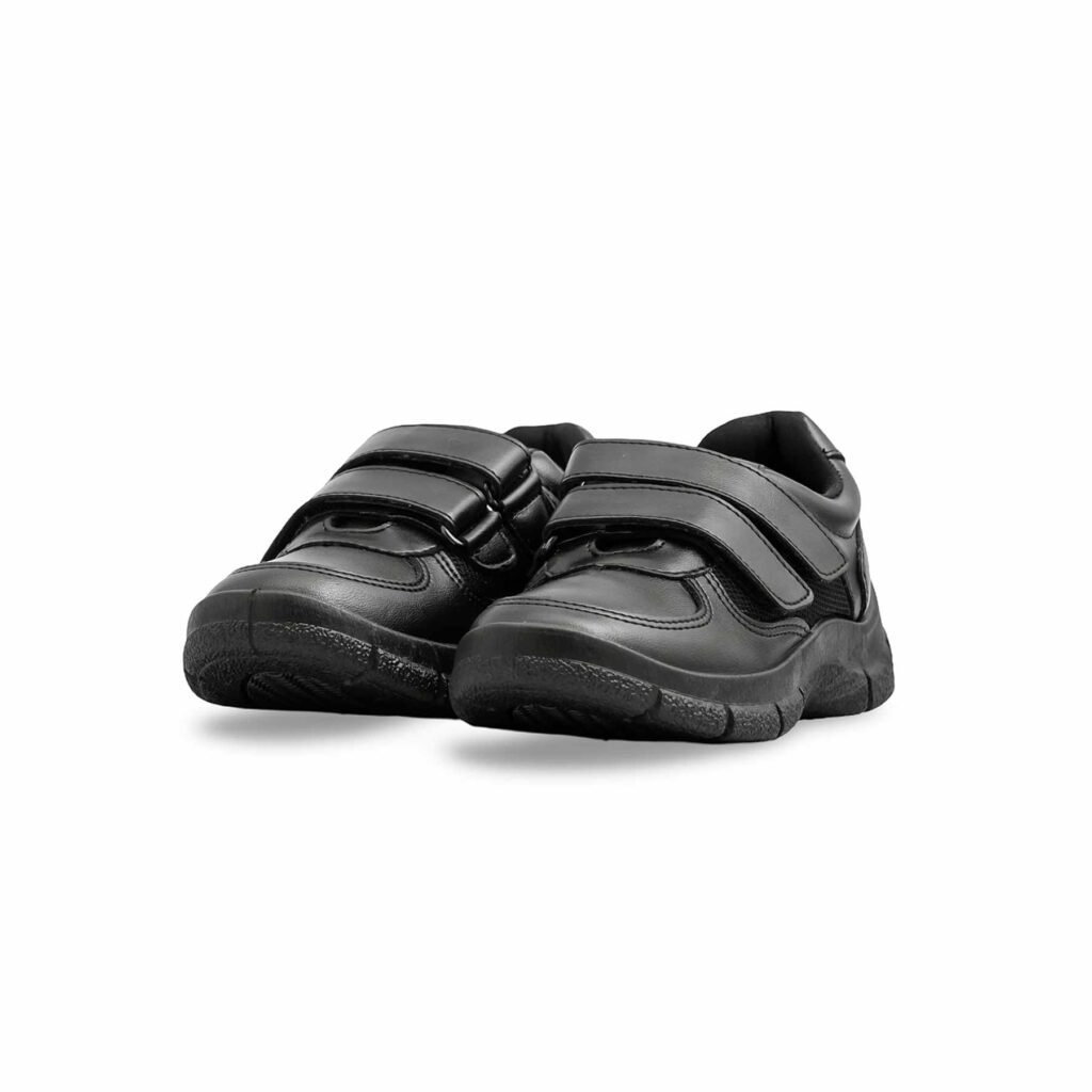 Boys Black Dual Strap Schools Shoes SK1107 - view 2