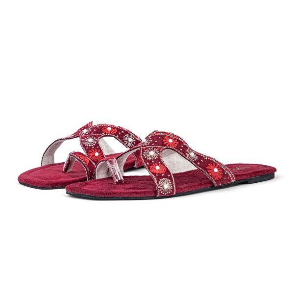 Maroon Ethnic Chappal EC0196 - view 2