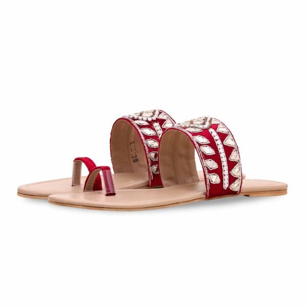 Maroon Ethnic Chappal EC0198 - view 2