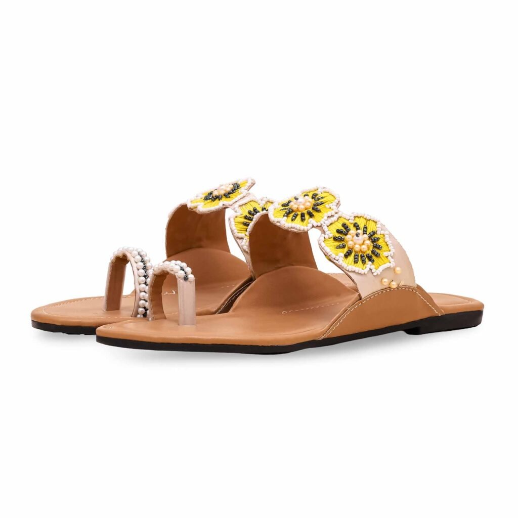 Yellow Ethnic Chappal EC0205 - view 2