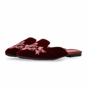 Maroon Back Open Mule CL1854 - view 2