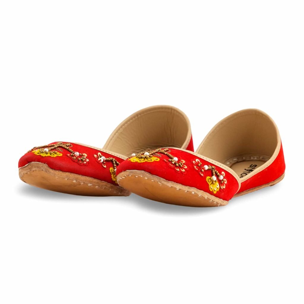 Red Fancy Khussa For Women EC8559 - view 2