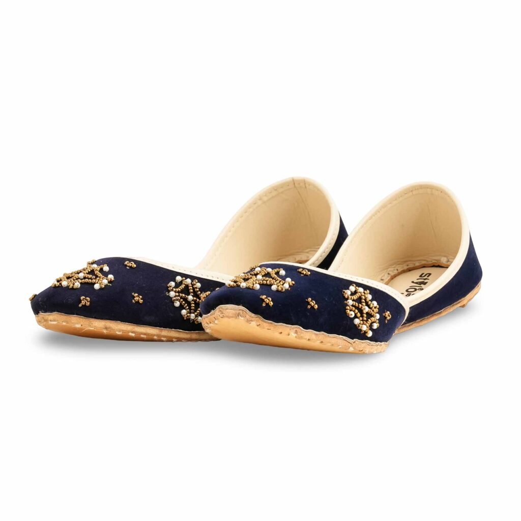 Blue Fancy Khussa For Women EC8560 - view 2