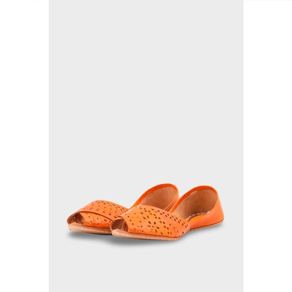 Orange Leather Khussa EC8639 - view 2