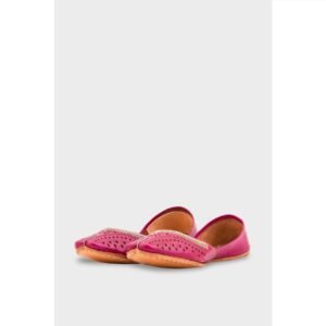 SK Pink Leather Khussa EC8640 - view 2