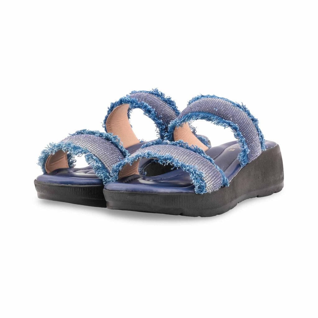Blue Formal Slipper For Ladies PU0768 - view 2