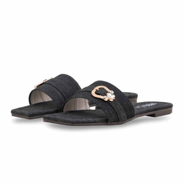 Black Casual Slipper For Women CL2183 - view 2
