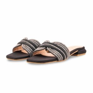 Black Fancy Slipper For Women FN8084 - view 2