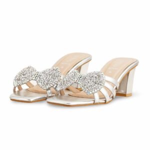 Silver Fancy Slipper For Ladies FN7955 - view 2