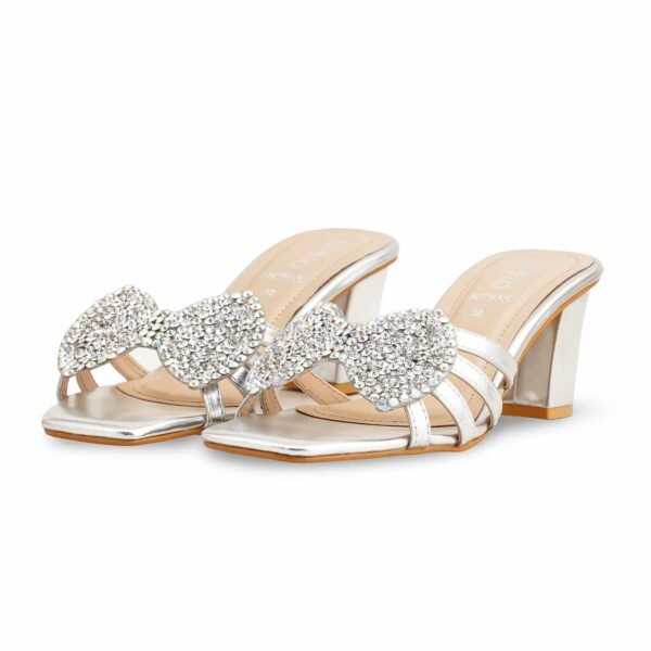 Silver Fancy Slipper For Ladies FN7955 - view 2