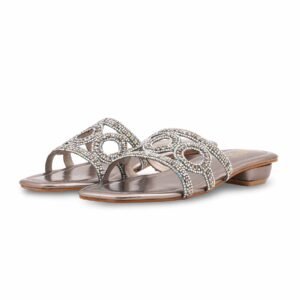 Grey Fancy Slipper For Ladies FN8055 - view 2