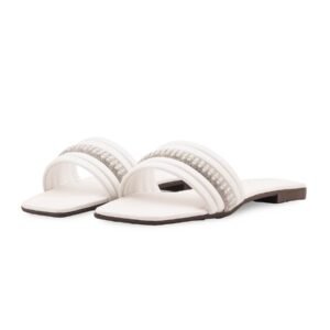 White Casual Slipper For Ladies CL2239 - view 2