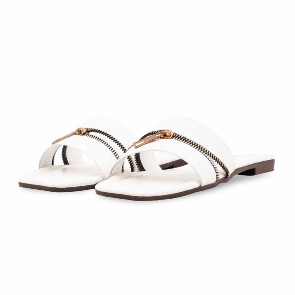 White Casual Slipper For Women CL2254 - view 2