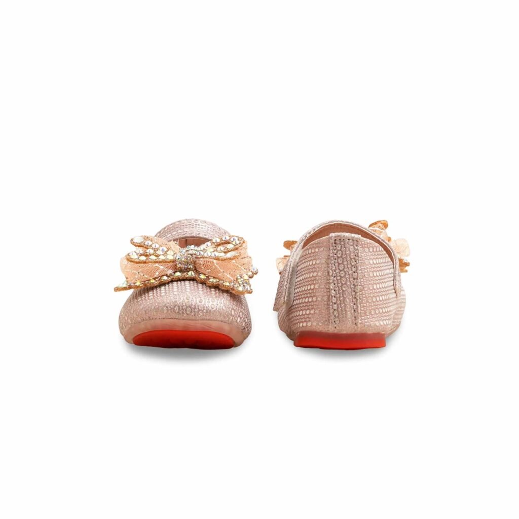 Girls Peach Fancy Pumps KD2559 - view 3