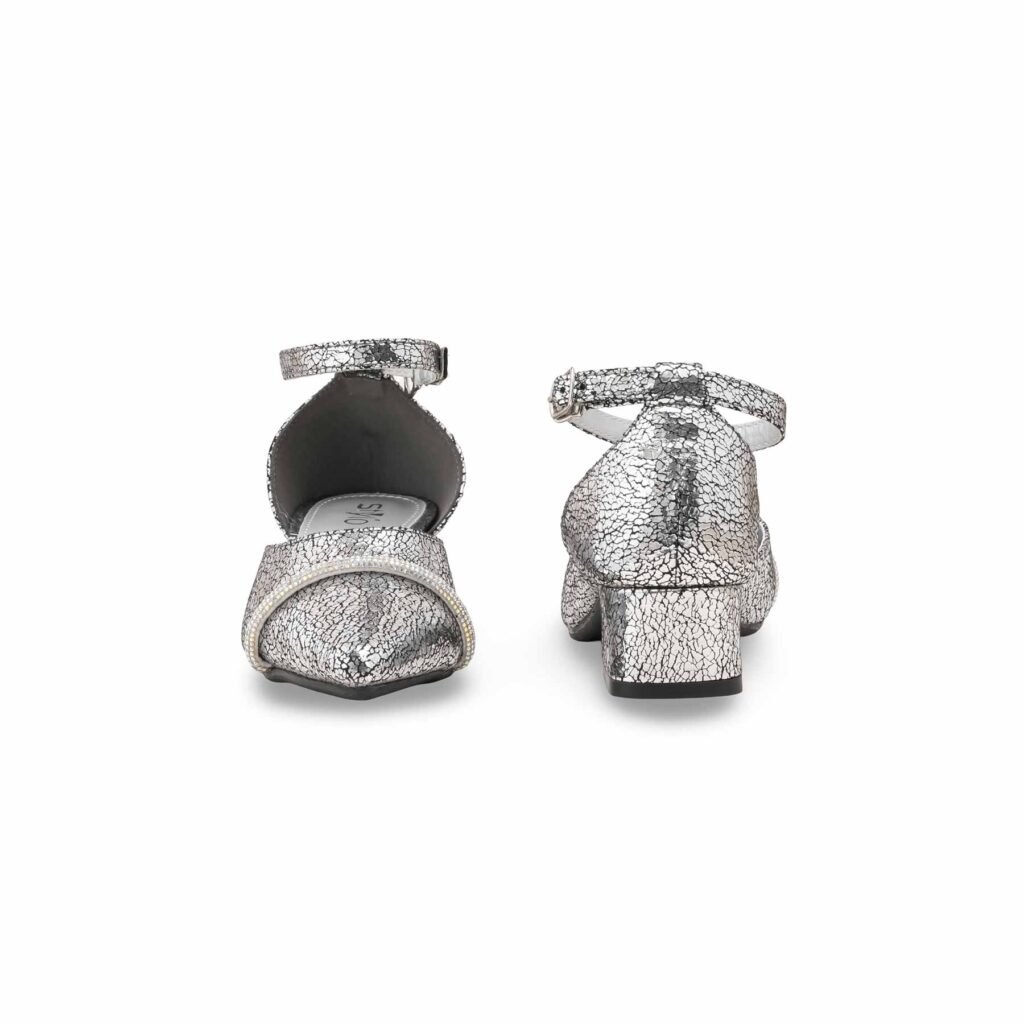 Girls Silver Formal Pumps KD2645 - view 3
