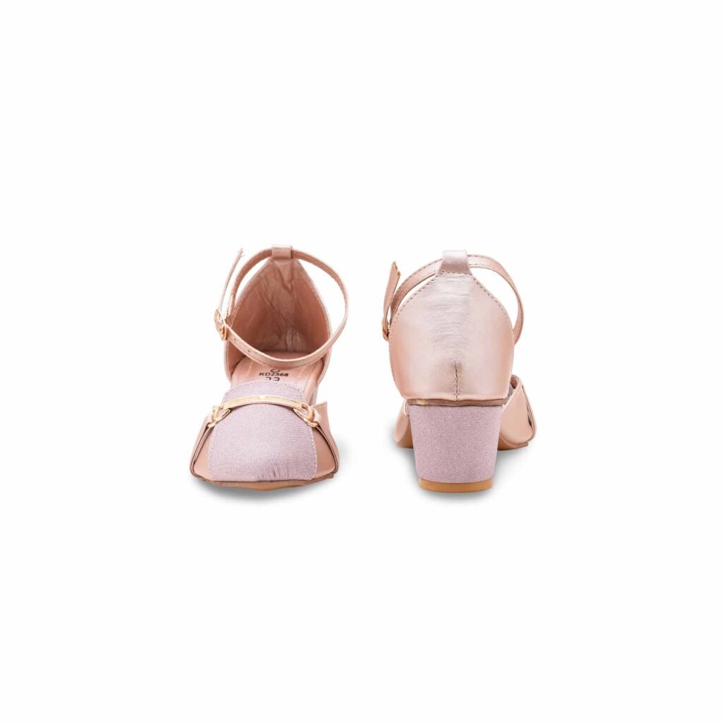 Girls Peach Fancy Pumps KD2568 - view 3