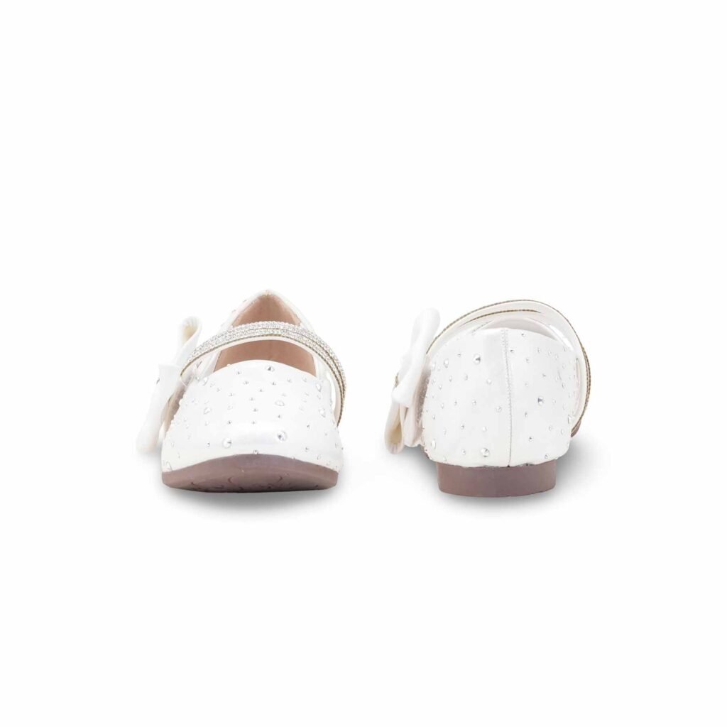 Girls White Fancy Pumps KD2622 - view 3