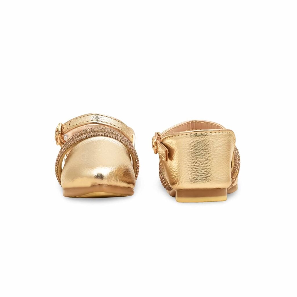 Girls Golden Fancy Pumps KD2475 - view 3