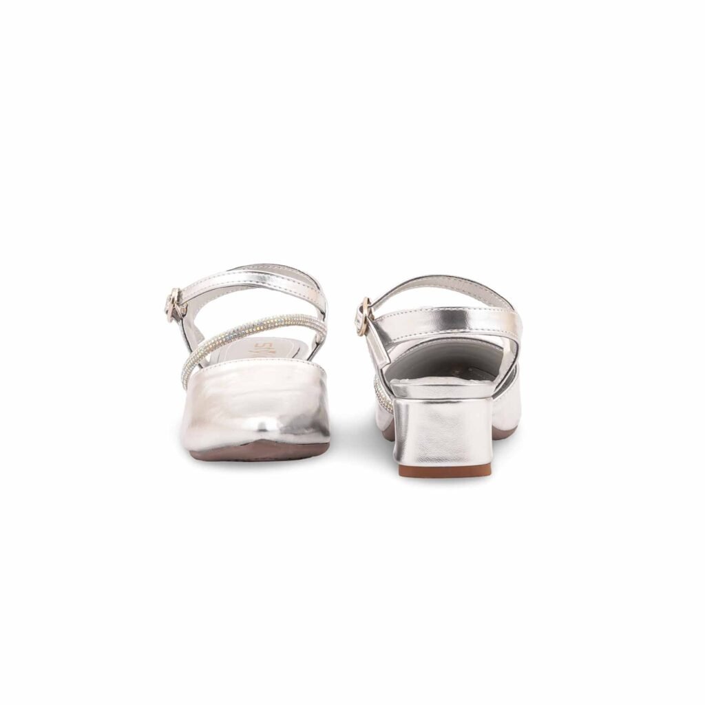 Girls Silver Fancy Pumps KD2624 - view 3