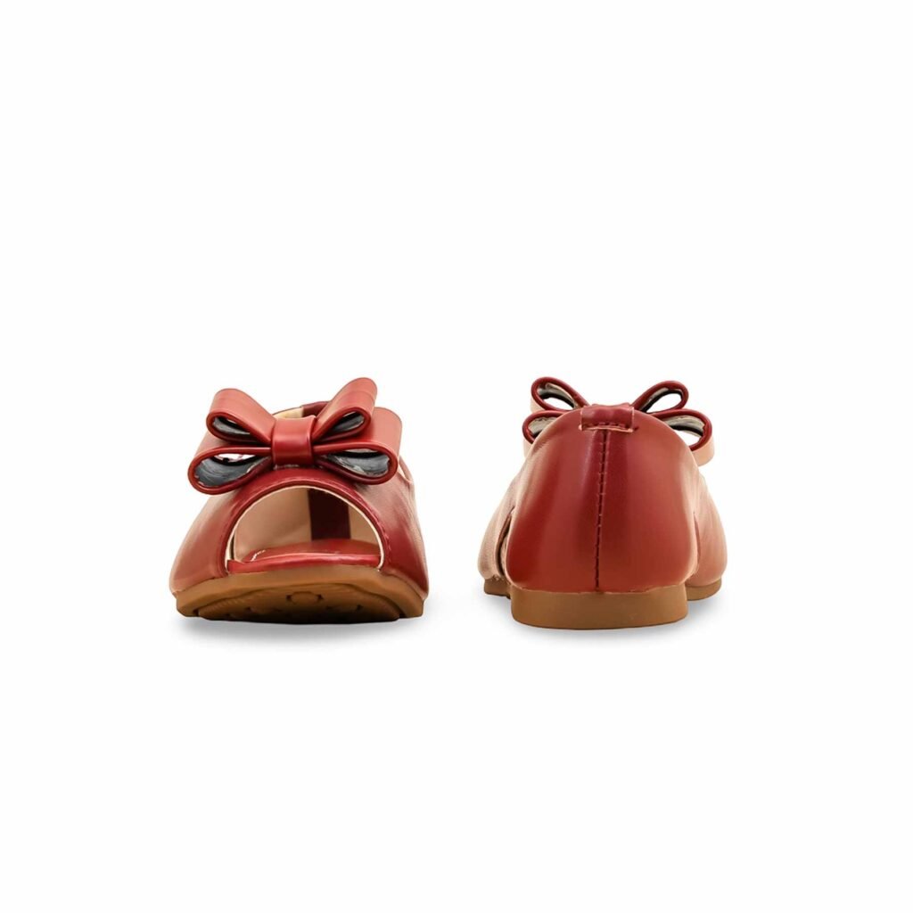 Girls Maroon Formal Pumps KD2541 - view 3