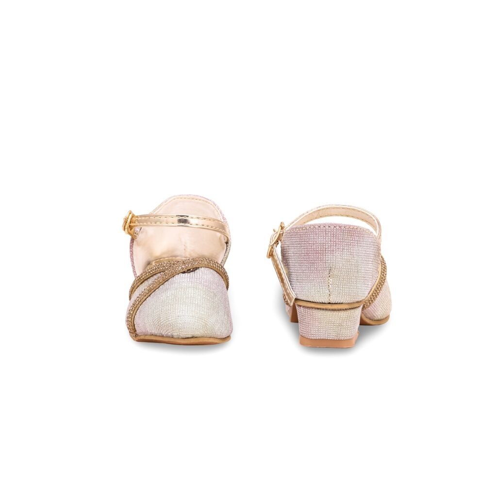 Girls Golden Fancy Pumps KD0948 - view 3