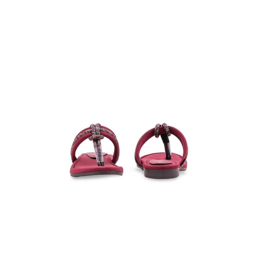 Girls Maroon Fancy Slipper KD5952 - view 3