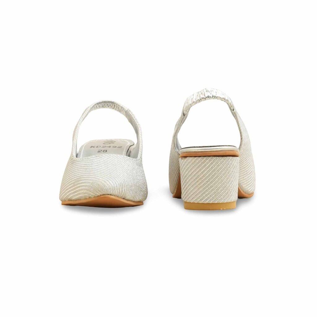 Girls Silver Fancy Court Shoes KD2492 - view 3