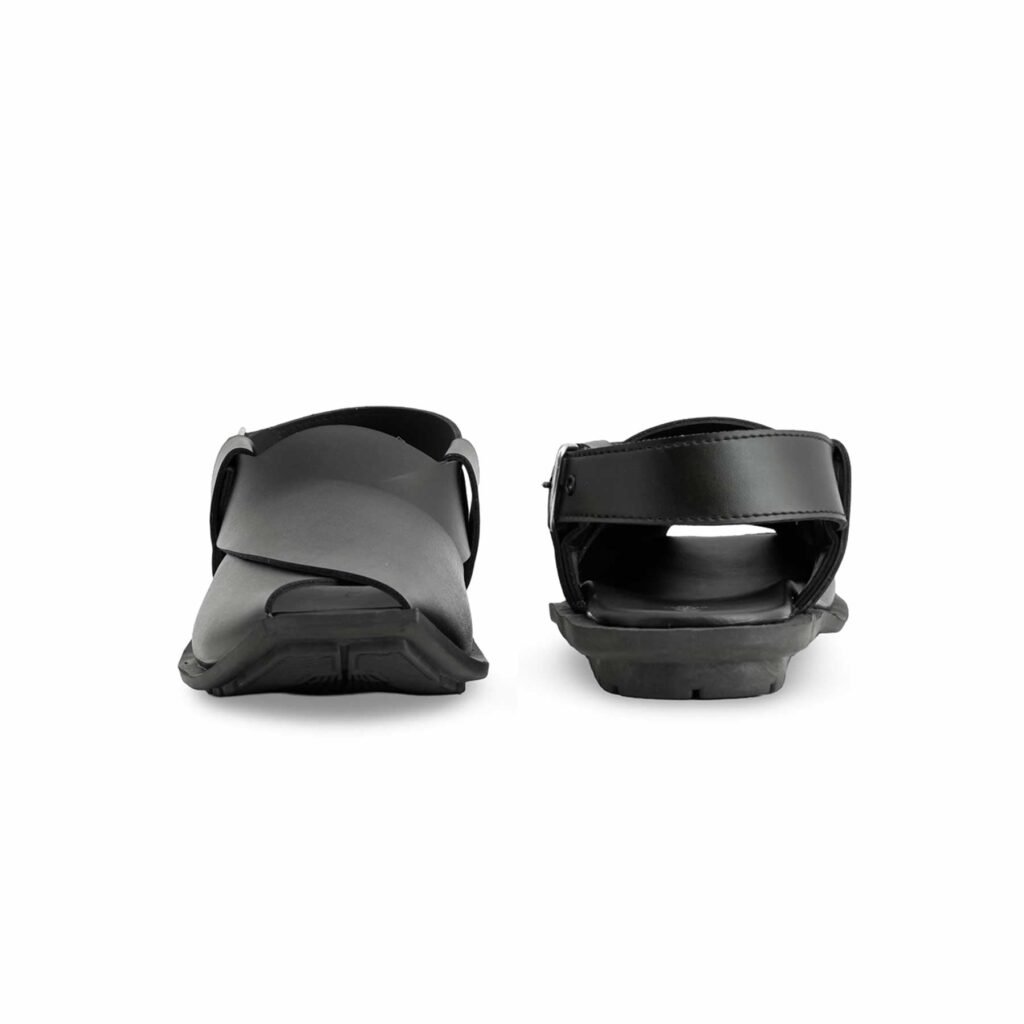 Boys Black Peshawari Chappal KD9955 - view 3