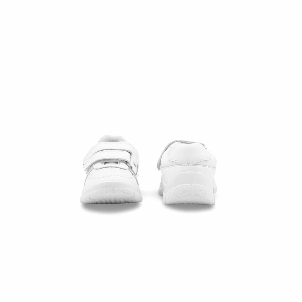 Boys White Dual Strap Schools Shoes WKS035 - view 3