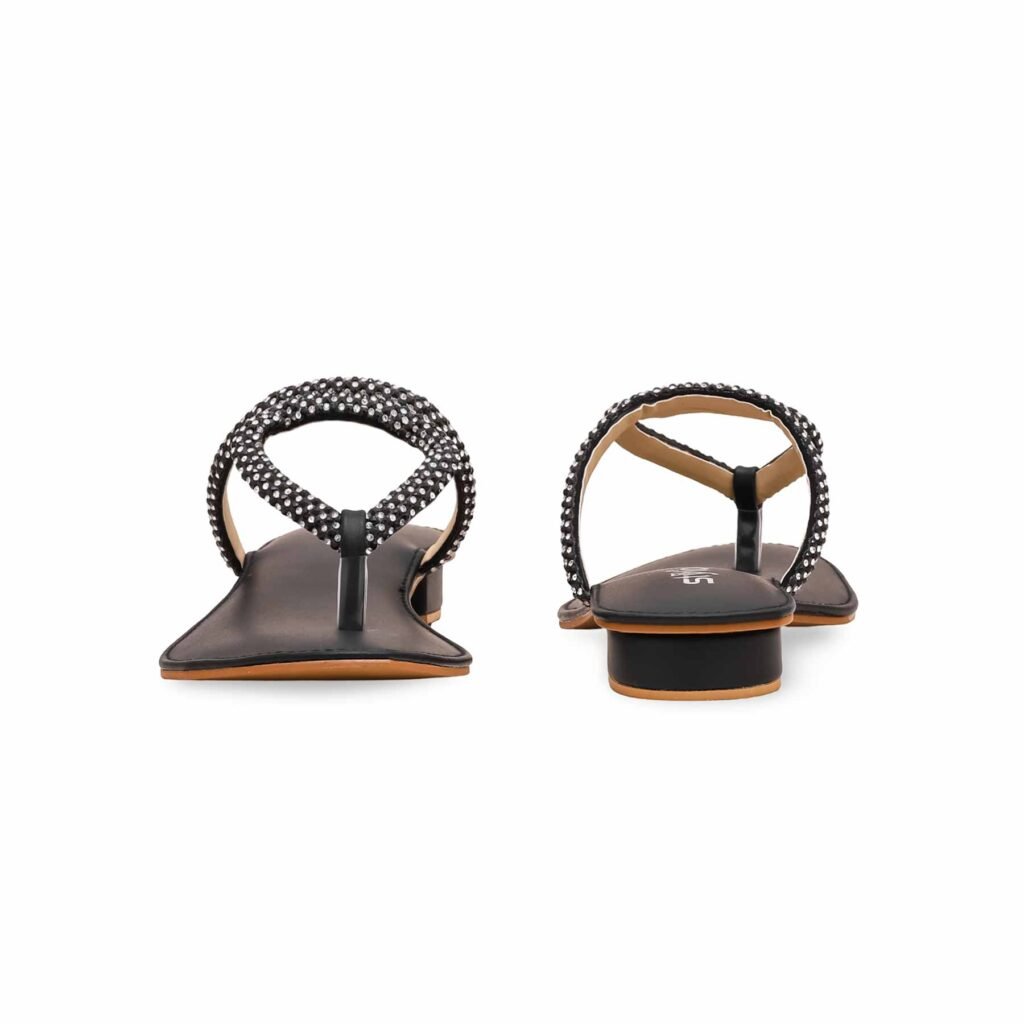 Black Fancy Chappal For Women FN0746 - view 3