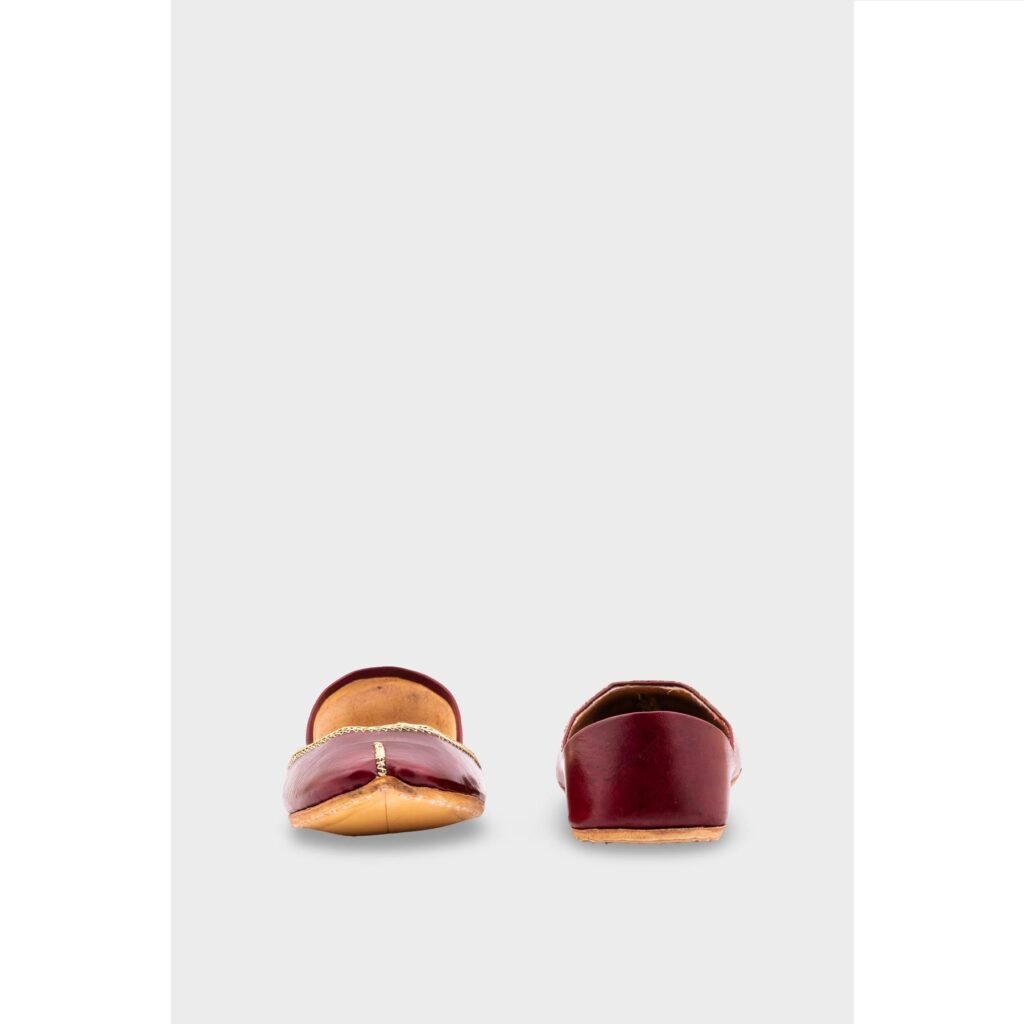 Maroon Leather Khussa EC8667 - view 3