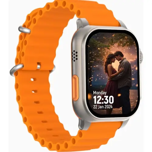 Jx8 Ultra Smart Watch in Orange — front view