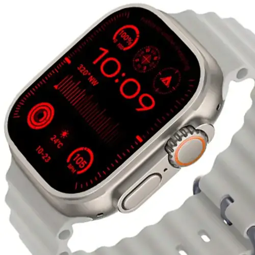 KW9 MAX Smart Watch in Silver — front view
