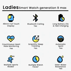Ladies Smart Watch Generation 9 Max in Gold — side view