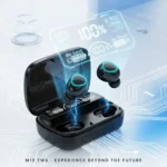 M10 TWS Wireless Bluetooth Earbuds in Black — front view