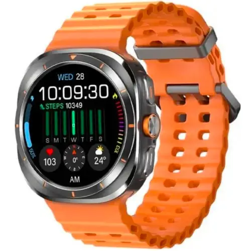 NEO 30 Ultra Double Starps Smart Watch in Orange — front view