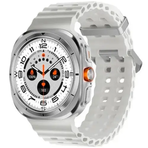 NEO 30 Ultra Double Starps Smart Watch in Silver — front view
