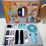 Okpu D96 Plus Smart Watch With Mini Fan Earphone Watch in Blue — front view