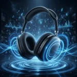 P9 Wireless On-Ear Stereo Earphones in Black — front view