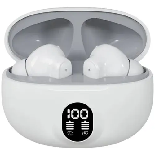 PW 30 TWS Wireless Earbuds in White — front view