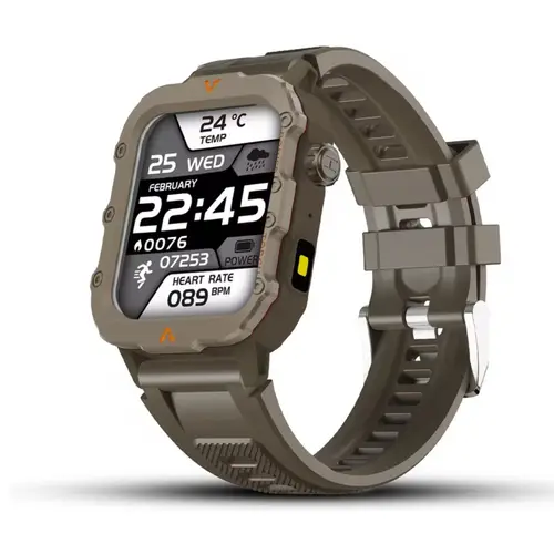 Q11 Rough LED Flashlight Smart Watch in Gold — front view