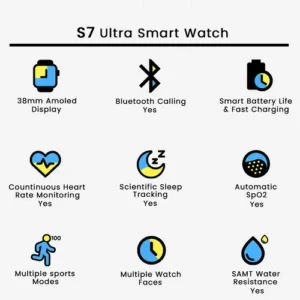 S7 Ultra Smart Watch in Black — side view