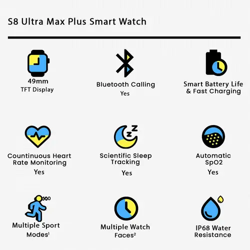 S8 Ultra Max Plus Smart Watch in Silver — side view