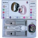 S9 Pro Double Straps Smart Watch in Silver — front view