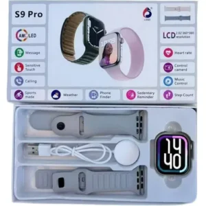 S9 Pro Double Straps Smart Watch in Silver — front view
