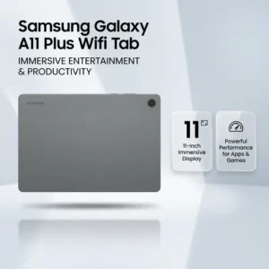 Samsung Galaxy A11 Plus Wifi Tab in Gray — front view
