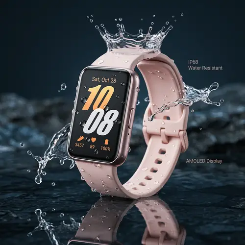 Samsung Galaxy Fit 3 in Pink — side view