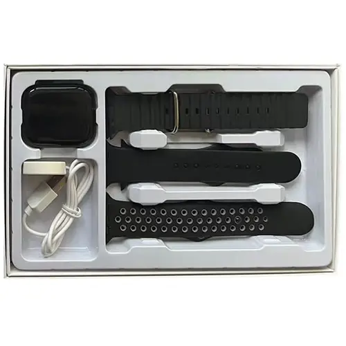Series 9 HD81 Max smart watch 3 in 1 straps in Black — front view