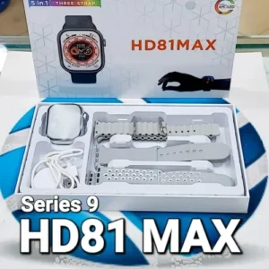Series 9 HD81 Max smart watch 3 in 1 straps in Silver — front view