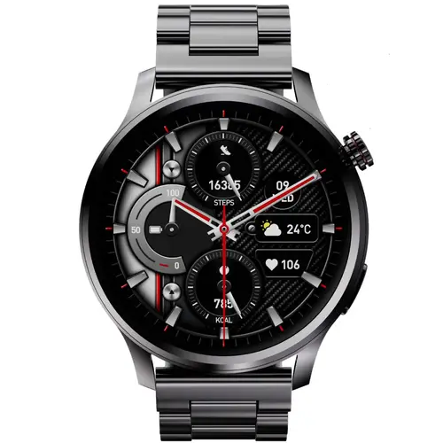 SK51 Double Pair Straps Business Series Smart Watch in Black — front view